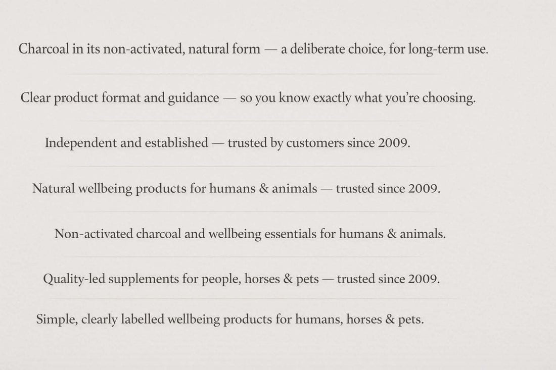 Why We Offer Non-Activated Charcoal (and Keep Things Clearly Labelled)