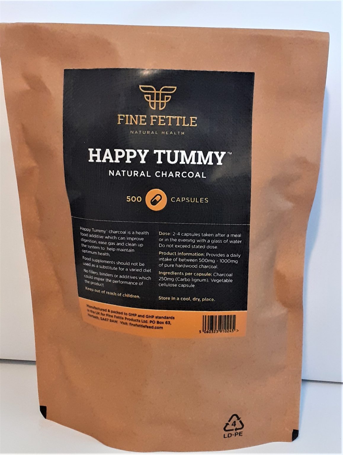 Happy Tummy Charcoal Capsules Fine Fettle Products
